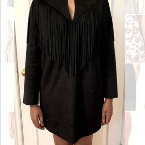 NWOT ZARA SUEDE FRINGE DRESS